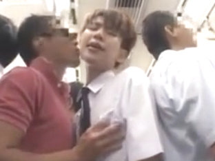 asian twink gets fucked in train
