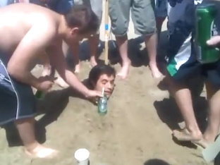 Rugby Lads Piss Hzaing A Mate At Beach