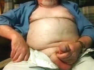 Hairy Grandpa Bear Fondling His Cock