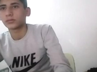 Turkish cute boy cums on cam big rock hard cock round ass