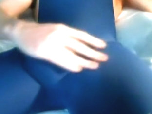 groping bulge of my knob thru blue lycra wrestling singlet