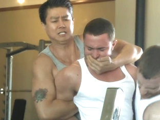 Gym jock taken down and edged against his will