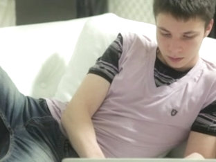 2 Russian Boys have Rubber Free Joy on the White Daybed