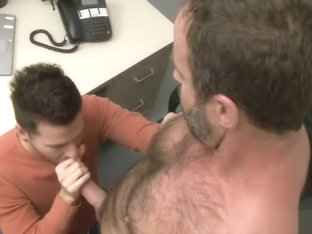 Pierced and hairy dude gets sucked part2