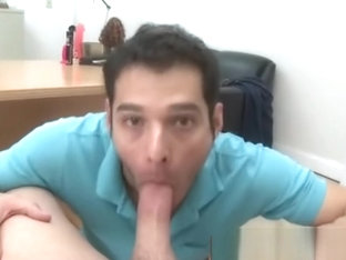 Gay sucking his boss in his office