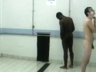 Guy gets boner at shower