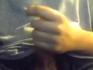 Enchanting boy is having fun in the guest room and shooting himself on web camera