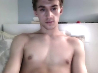 Blond Boy Cums On Chest