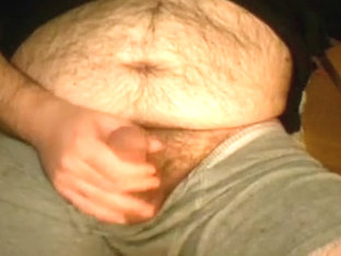 Chub jerks in and out of undies