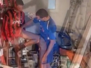 Gay hunks fuck one another after playing soccer