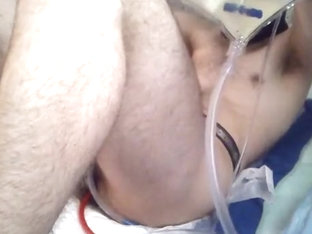 Diaper make water enema whilst locked in chastity strap