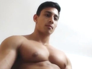 Hot Muscled Big Dick Brazilian Jerks Off & Cums