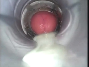 Fleshlight internal view. Big dicks cumming inside and creampie fleshlight